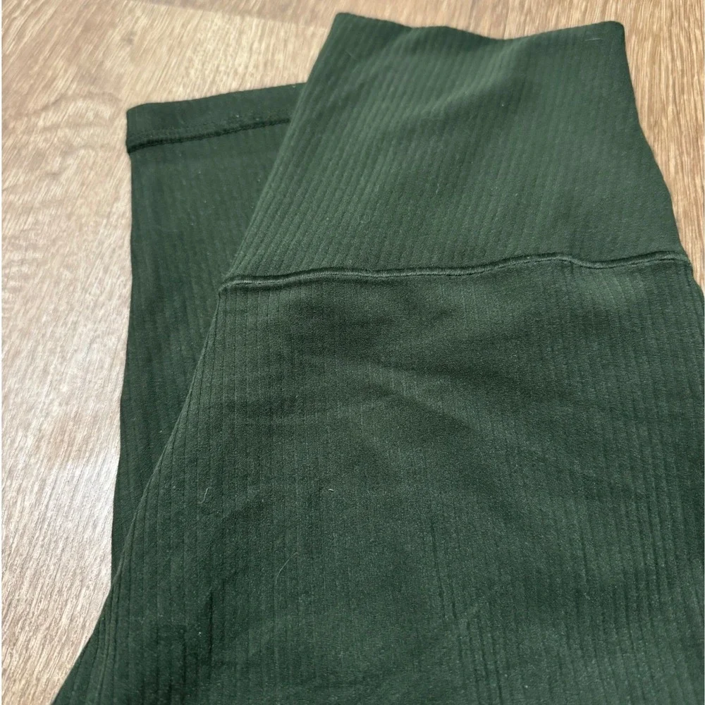 Aerie Offline Real Me Xtra 7/8 High Rise Leggings Ribbed Green Athletic Size S - Picture 7 of 7